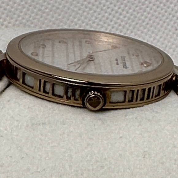 Kate Spade New York Varick Bracelet 36mm Watch Gold Bracelet Striped Face 2.75” - Picture 4 of 12